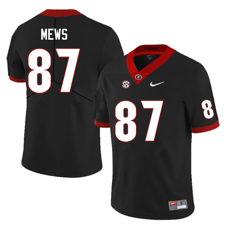 Georgia Bulldogs #87 Mekhi Mews College Football Jerseys Sale-Black Anniversary